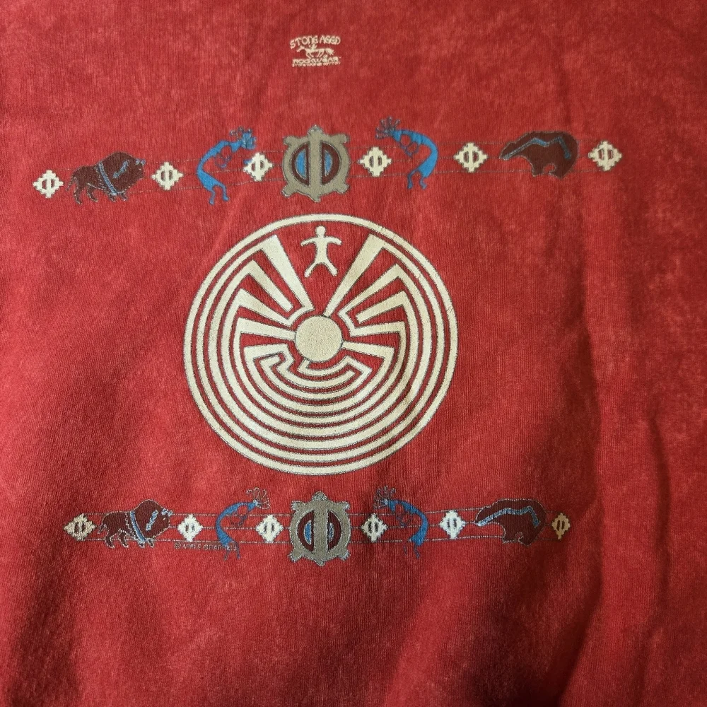 Vintage 1990s Men's Stone Aged Rockwear Crewneck Sweatshirt Distressed Size 2XL - Picture 13 of 13